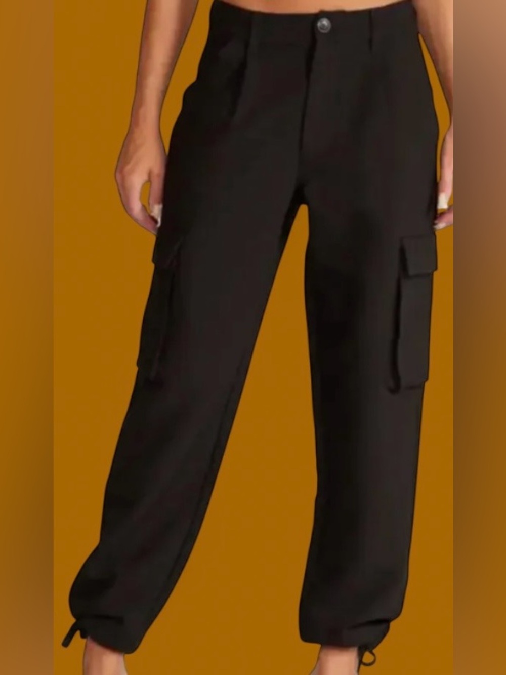 BYLT Premium Basics black midtown Straight leg Cargo Pants